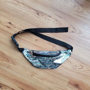 Rainbow Sequined Fanny Pack with Adjustable Strap